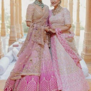 Ombre Pink & Ivory Heavy Gotapatti Designer Lehenga Choli Set