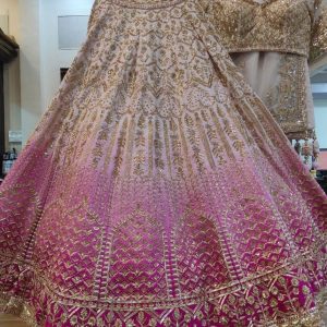 Ombre Pink & Ivory Heavy Gotapatti Designer Lehenga Choli Set