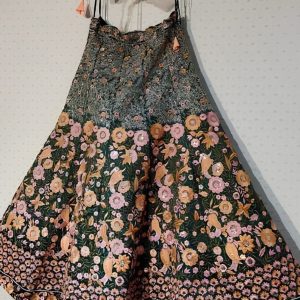 Pastel Peach & Sage Green Embroidered Designer Lehenga Choli Set