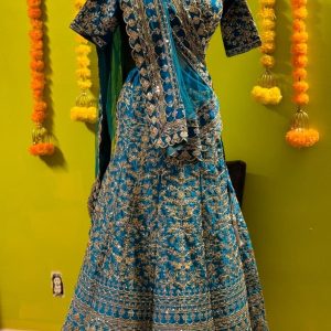 Royal Peacock Blue Heavy Embroidered Designer Lehenga CholiSet