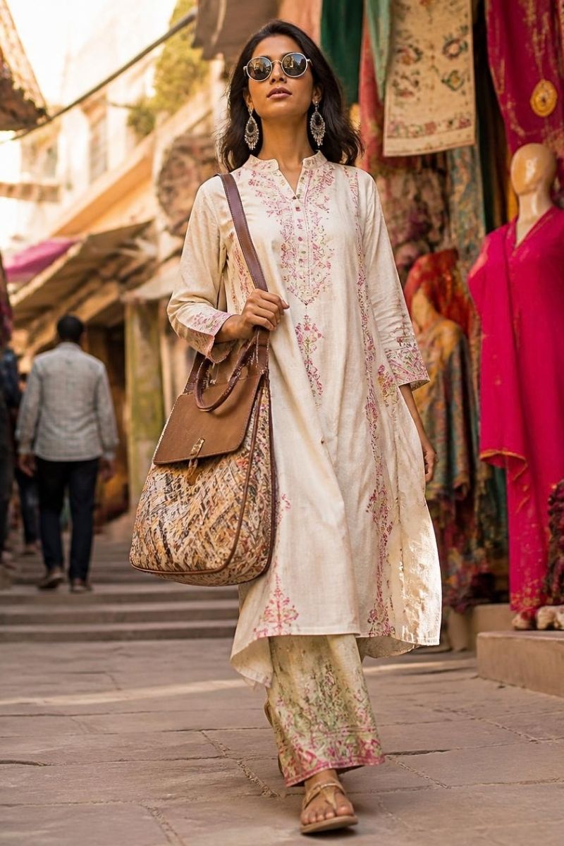Woman wearing an elegant organza saree